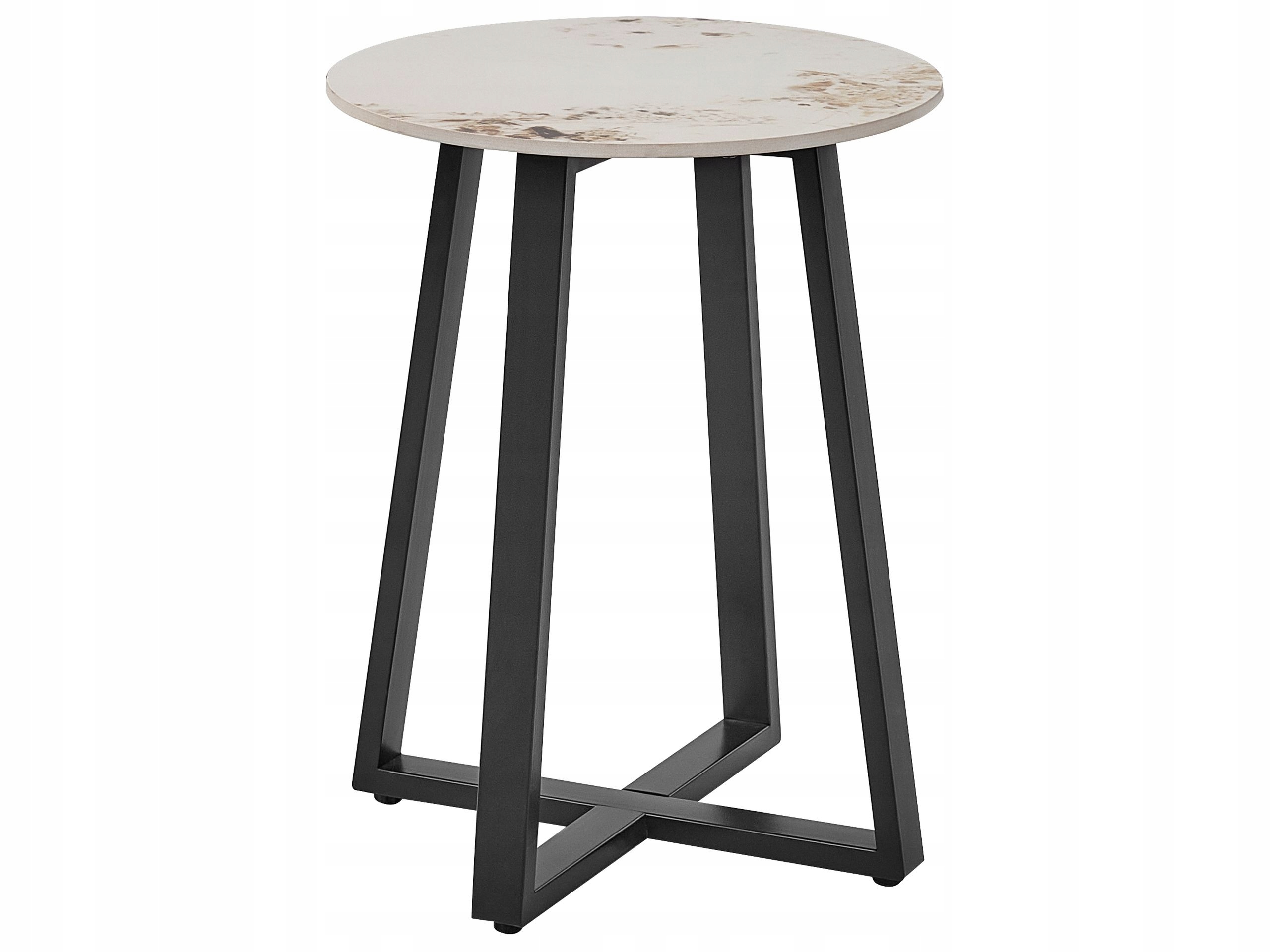 Stolik pomocniczy ceramiczny biało-czarny IVINS Lumarko – Elegancja w Twoim wnętrzu