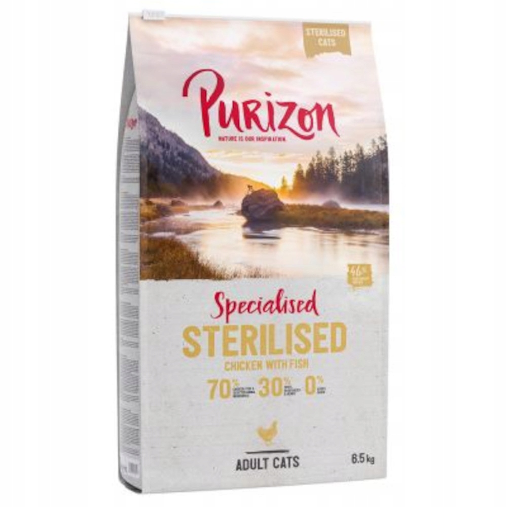 Sucha karma Purizon Adult Sterilised dla kota – Kurczak i ryba 6,5 kg