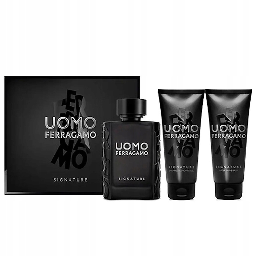Uomo Signature Balsam Po Goleniu + Żel Pod Prysznic + Woda Perfumowana – Elegancja i Męskość w Zestawie