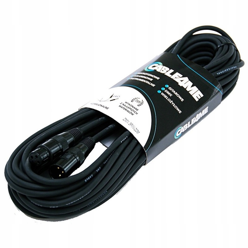 CABLE4ME przewód kabel DMX 3pin 20m – Profesjonalne rozwiązanie do oświetlenia