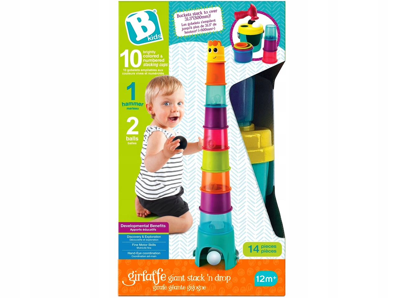 B-Kids Żyrafkowa Wieża XL – Kolorowa zabawa dla najmłodszych