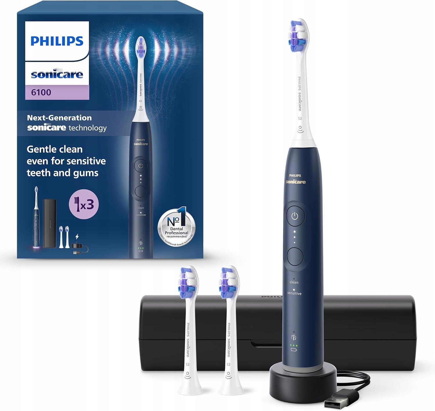Elektryczna szczoteczka do zębów Philips Sonicare 6100 HX7403/01 – Doskonała higiena jamy ustnej