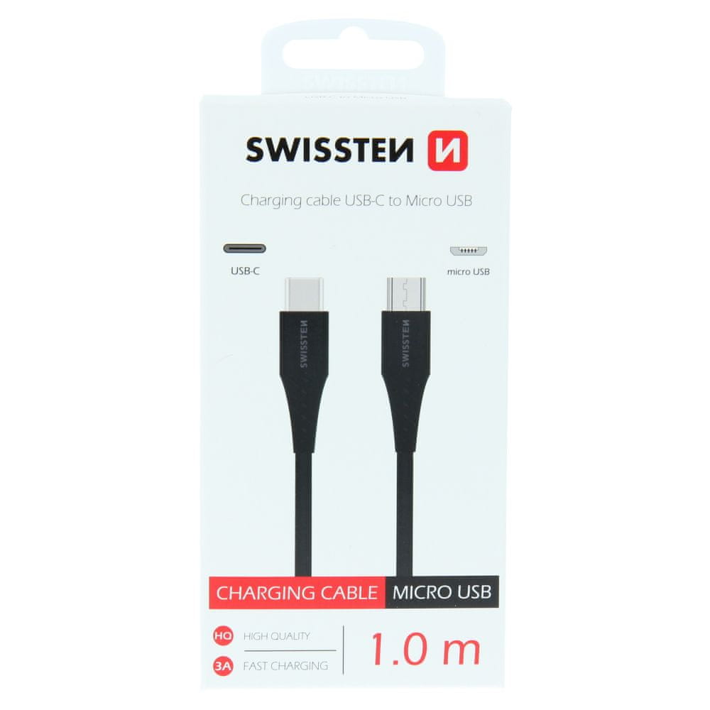 Kabel Swissten Basic Universal Quick Charge 3.1 USB-C do Micro USB 1m – Szybkie ładowanie na wyciągnięcie ręki