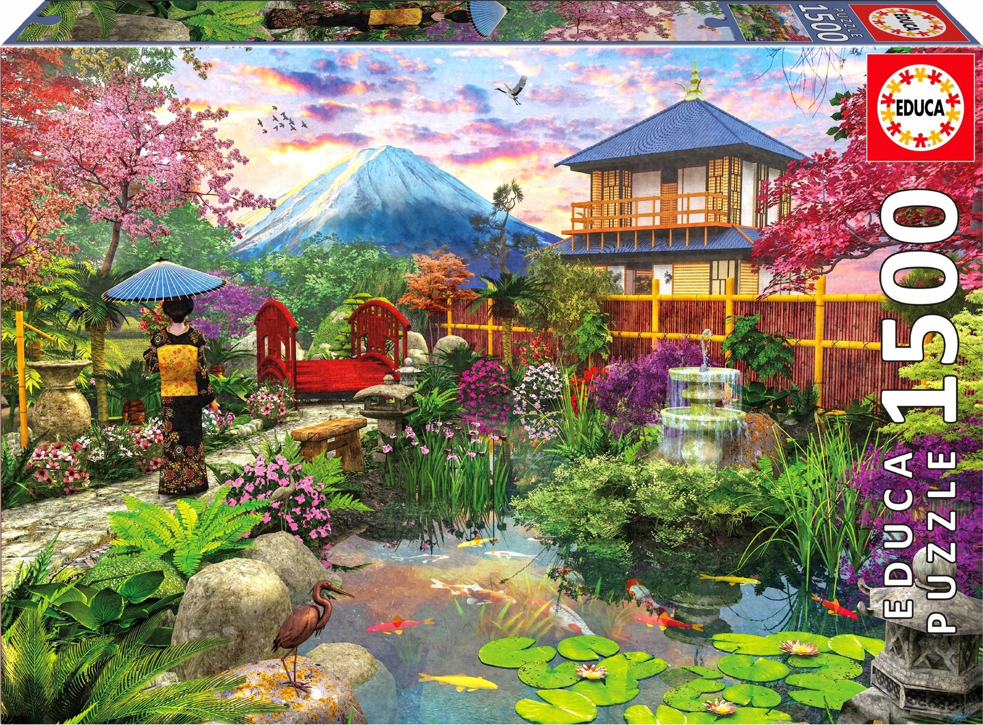 Educa Puzzle 1500 el. Japoński ogród – Doskonała zabawa dla całej rodziny