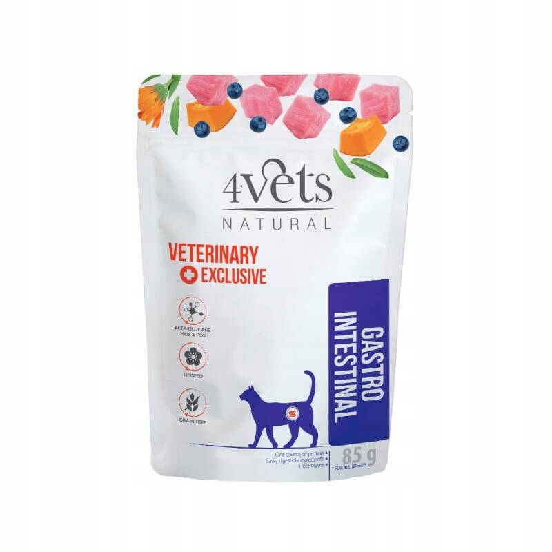 Mokra karma weterynaryjna dla kota 4Vets Natural* Gastro Intestinal 85 g – Zdrowie Twojego pupila