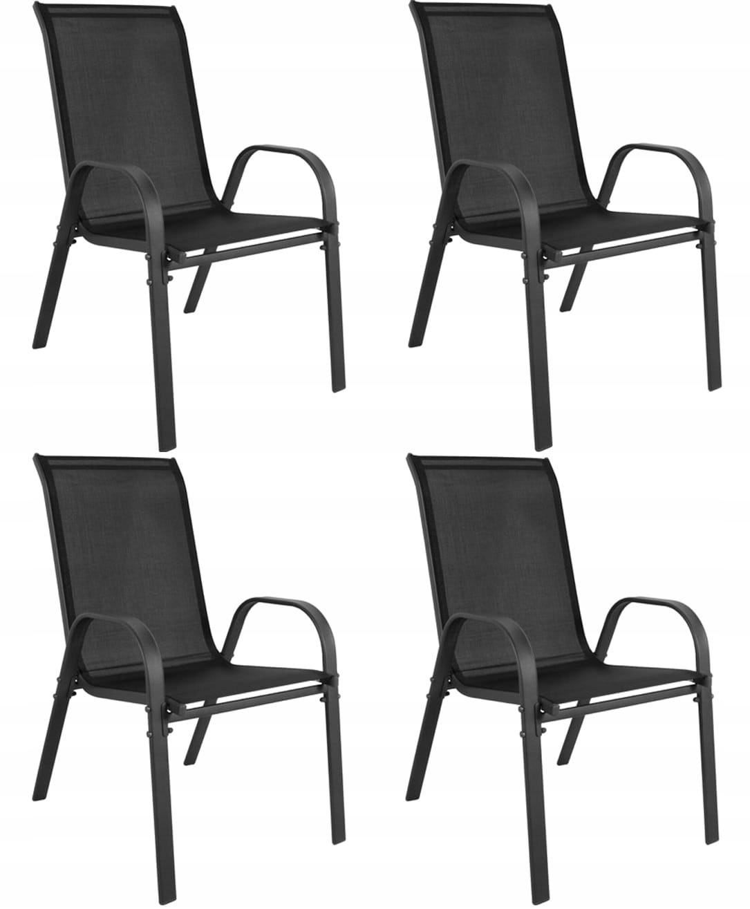Krzesło SOFIA - czarne x 4 – Elegancja i funkcjonalność w Twoim ogrodzie