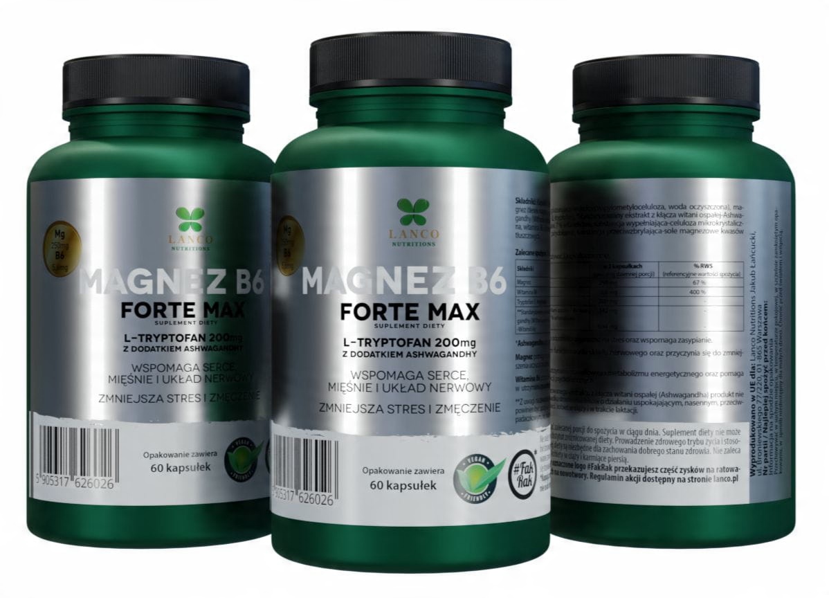 Synergia składników – Magnez, Witamina B6, L-Tryptofan