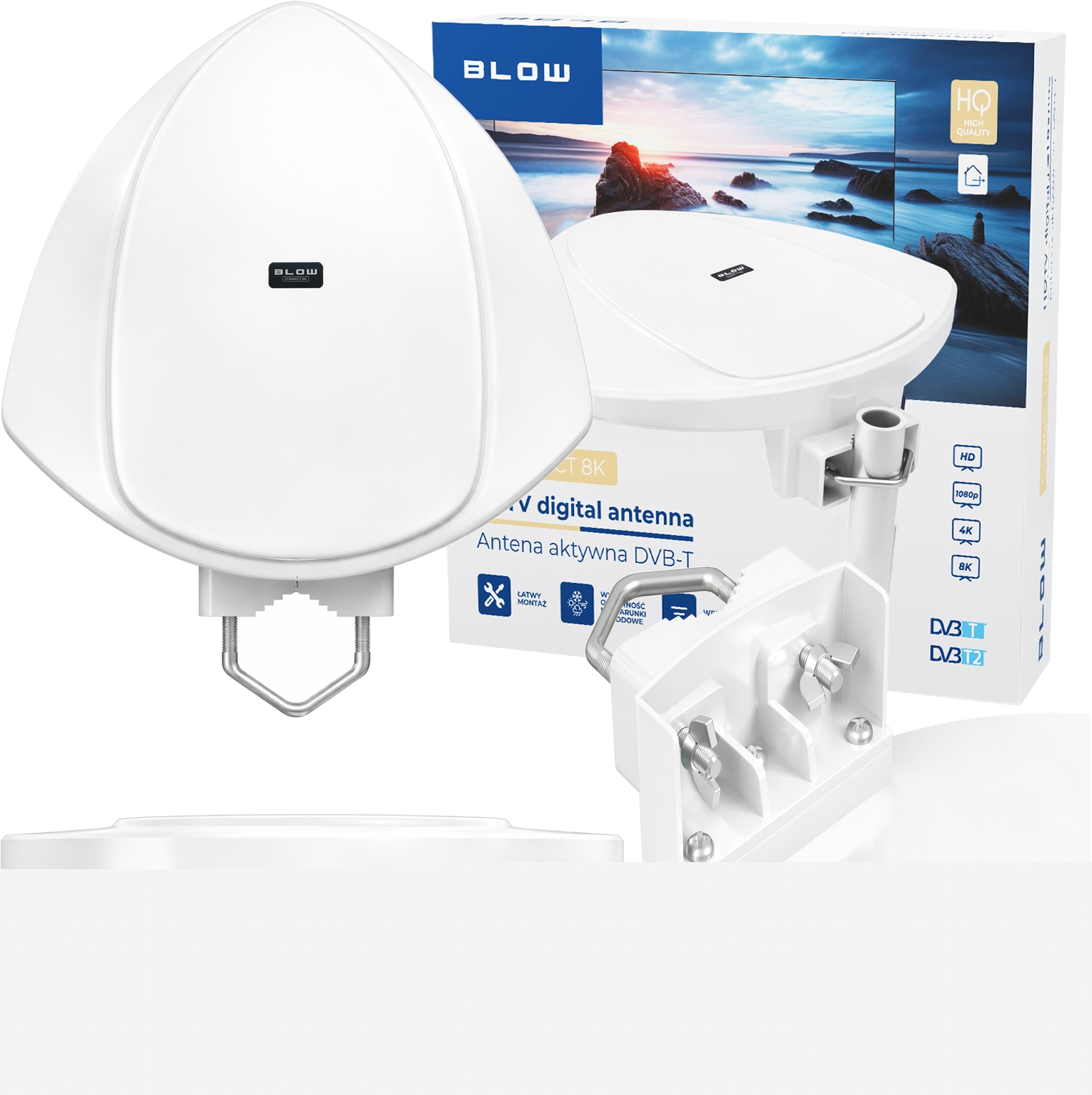 Antena DVB-T Connect 8K – Aktywna zewnętrzna antena do telewizji cyfrowej