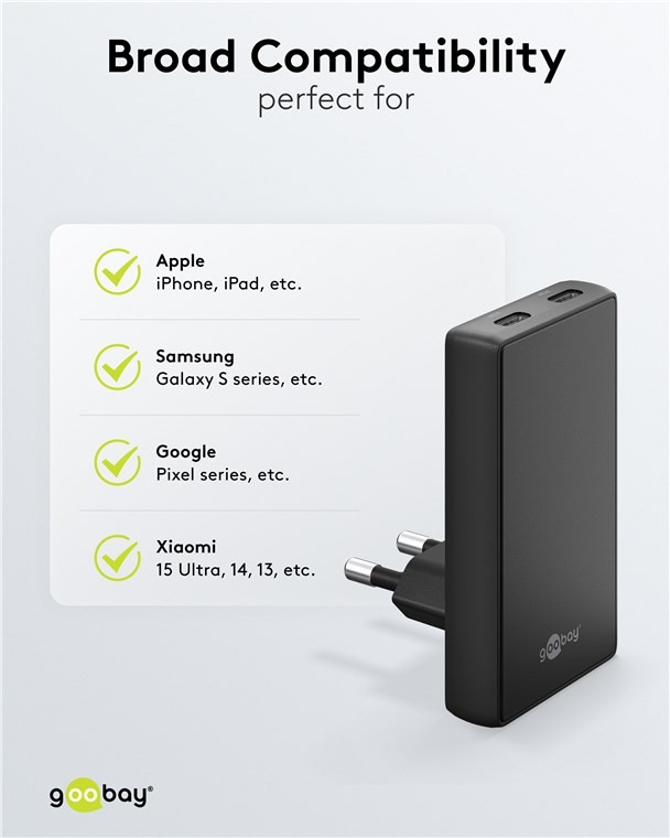 Dwa porty USB-C – Uniwersalne zasilanie dla telefonów, tabletów i laptopów