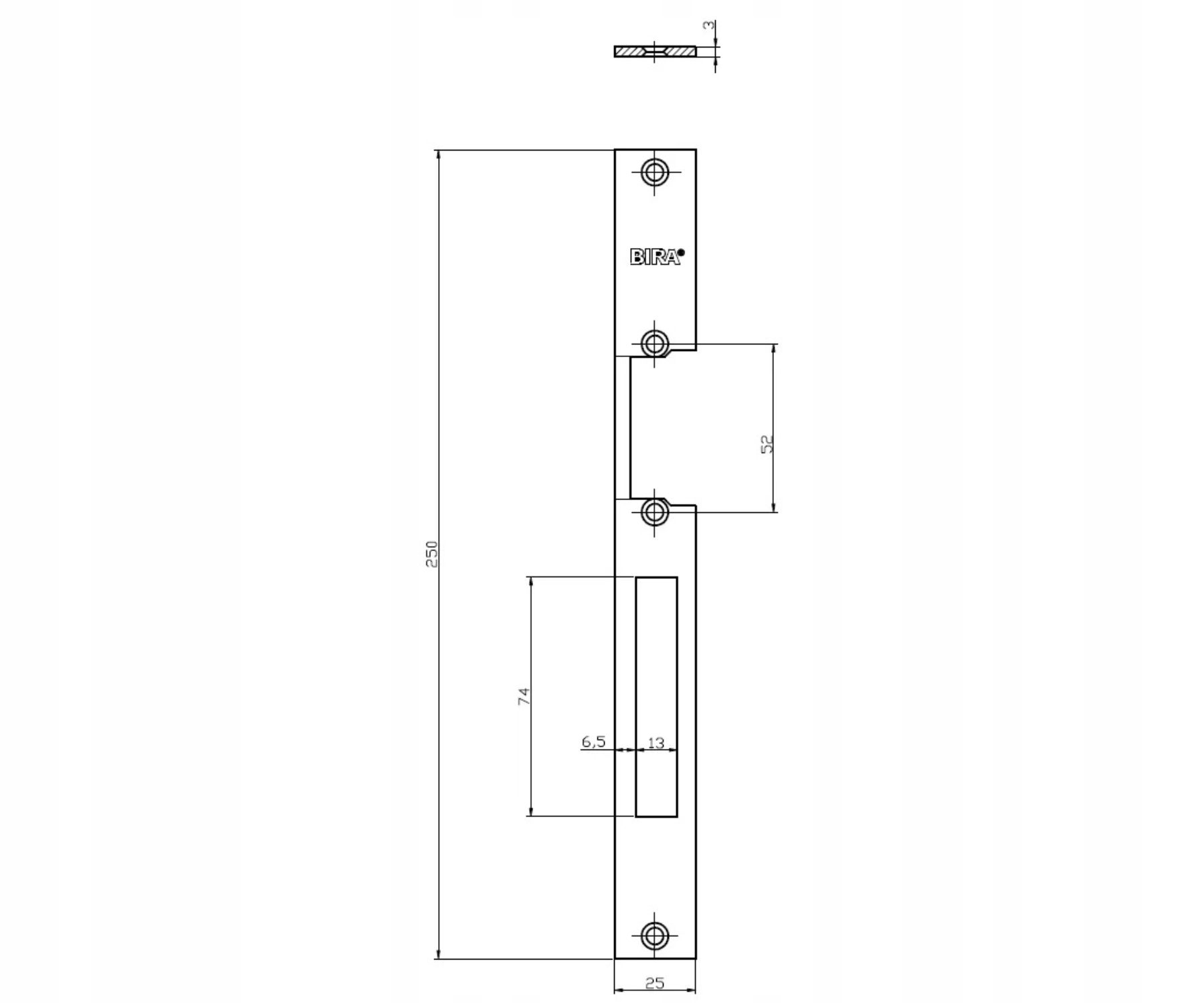 Kompaktowe wymiary – 250 x 25 x 3 mm