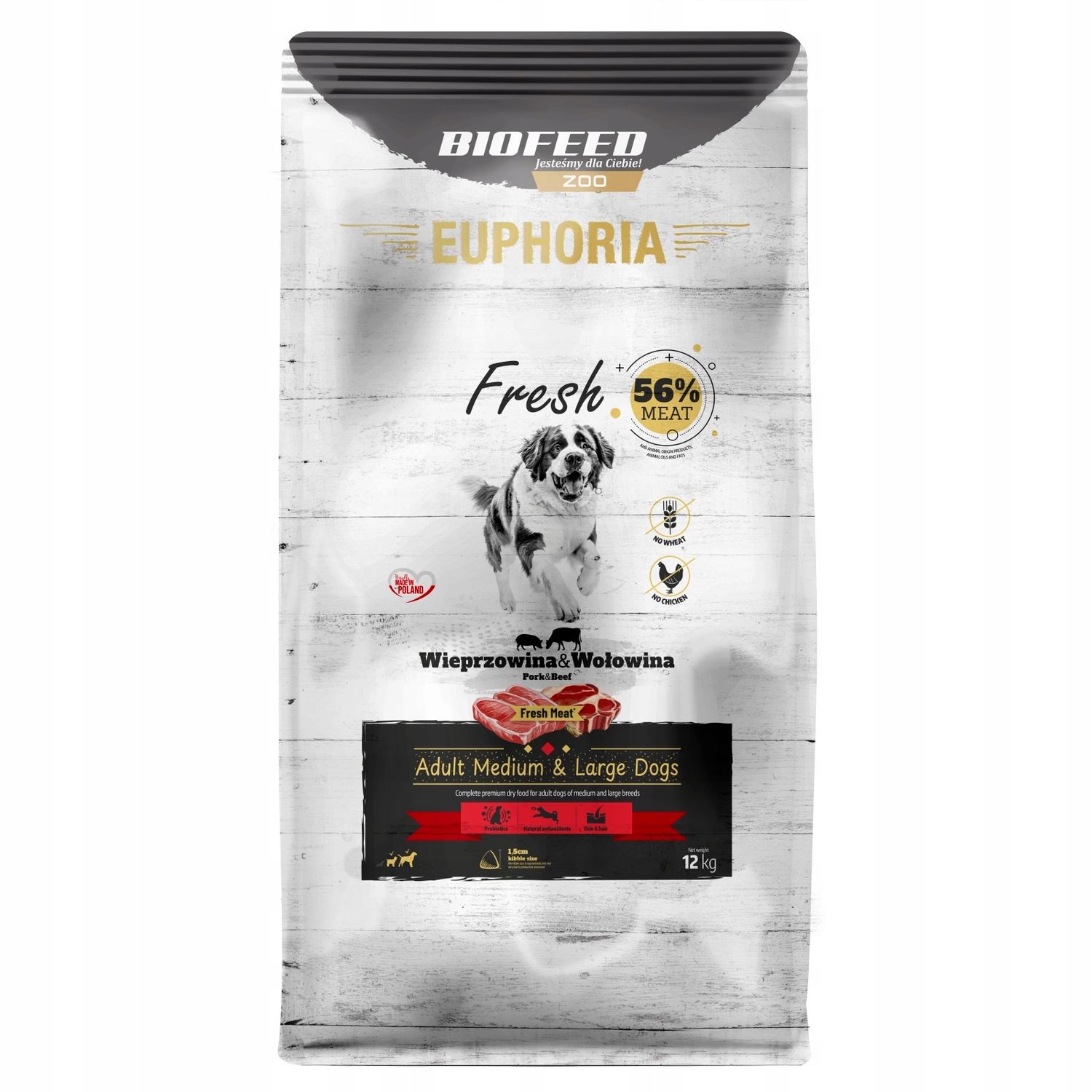 BIOFEED Euphoria Fresh Meat Adult Medium & Large – Karma dla psa z wieprzowiną i wołowiną