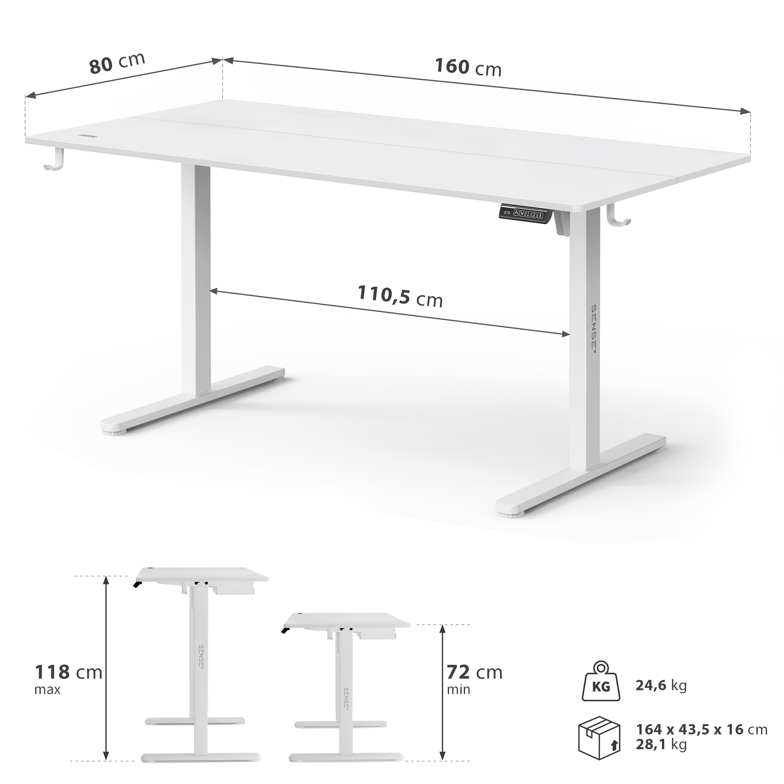 Biurko elektryczne Sense7 Nojo Light