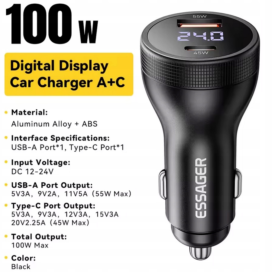 Dwa porty ładowania – USB-C PD i USB-A