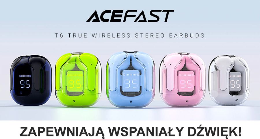 Dokanałowe słuchawki bezprzewodowe Acefast TWS (T6)
