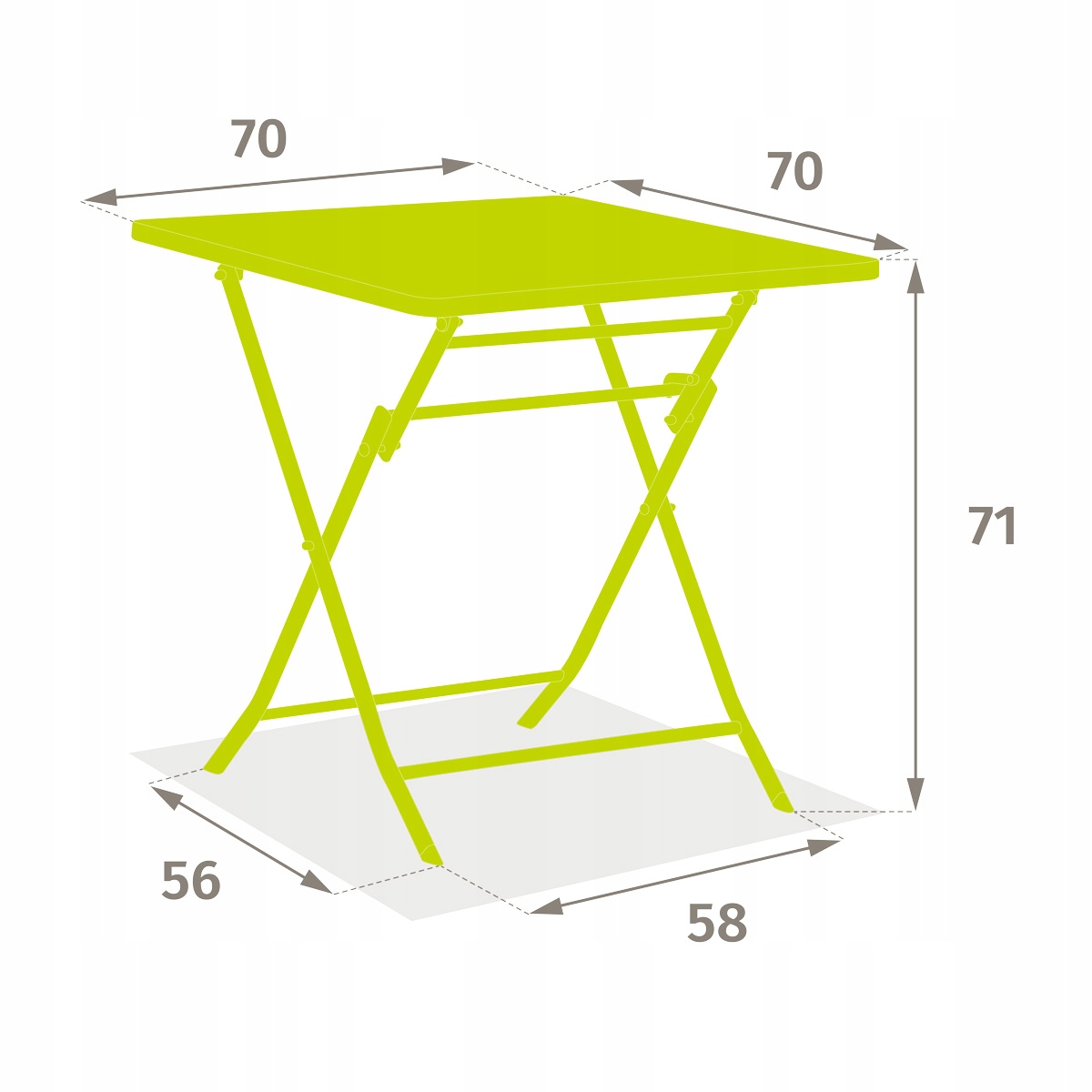 Wymiary stolika – Kompaktowy design 70 x 70 x 71 cm
