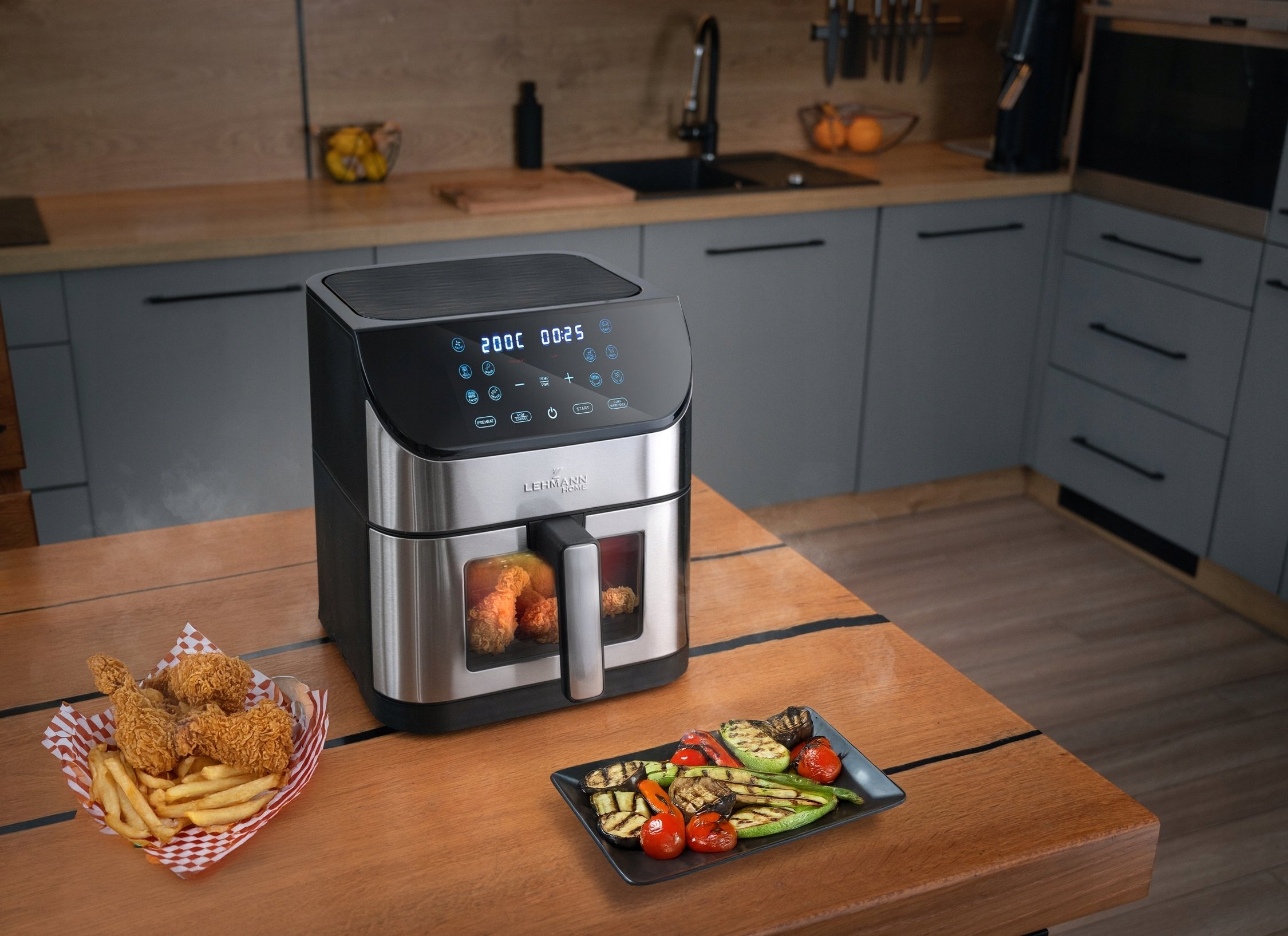 FRYTKOWNICA BEZTŁUSZCZOWA FRYTOWNICA AIRFRYER DUŻA MISA PROGRAMÓW 1800W 8L EAN (GTIN) 5905884559673