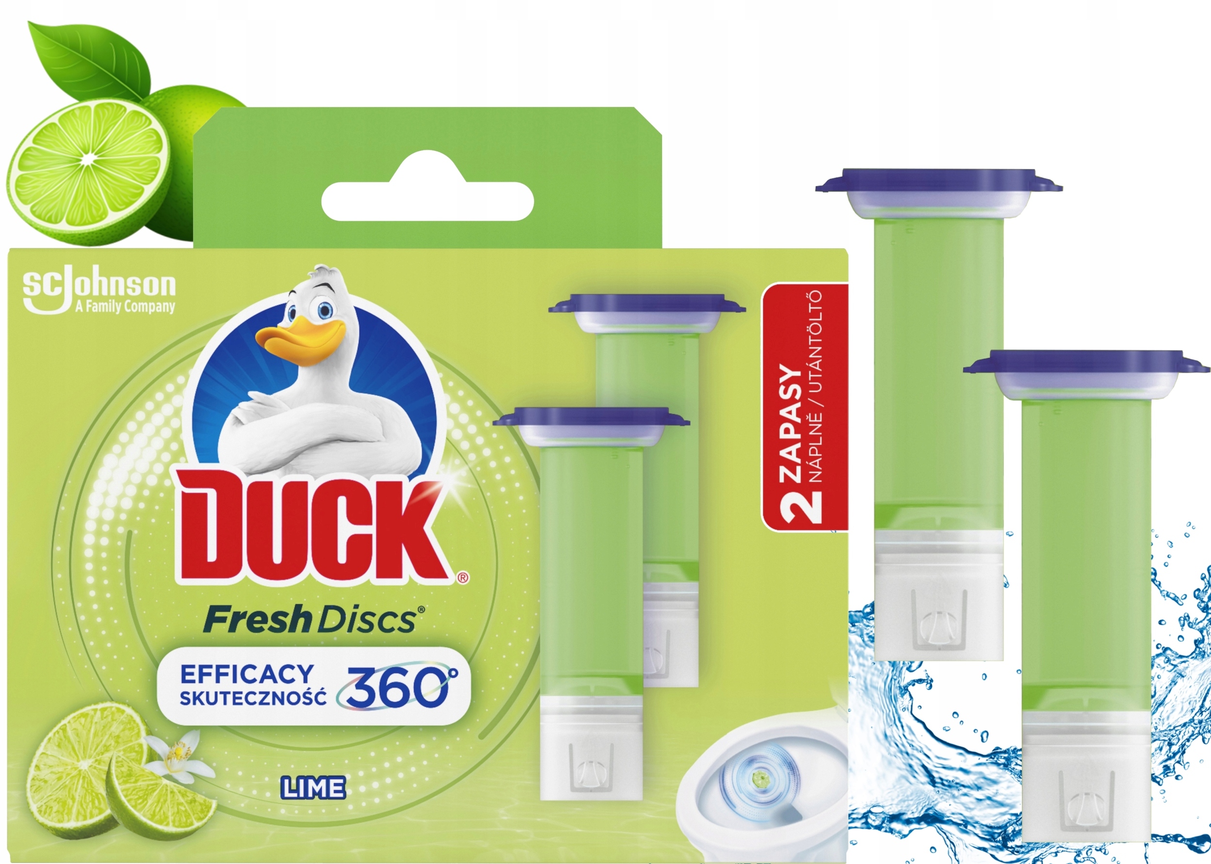 Fresh Discs Lime - Żelowy krążek do toalety 72ml (2 x 36ml) – Czystość i świeżość w Twojej toalecie