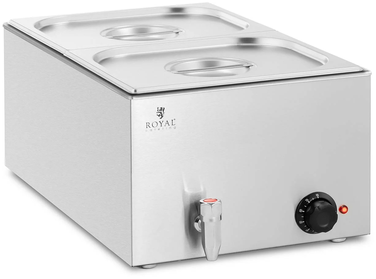 Bemar podgrzewacz elektryczny z kranem 2 x GN 1/2 600 W – Idealne rozwiązanie dla gastronomii