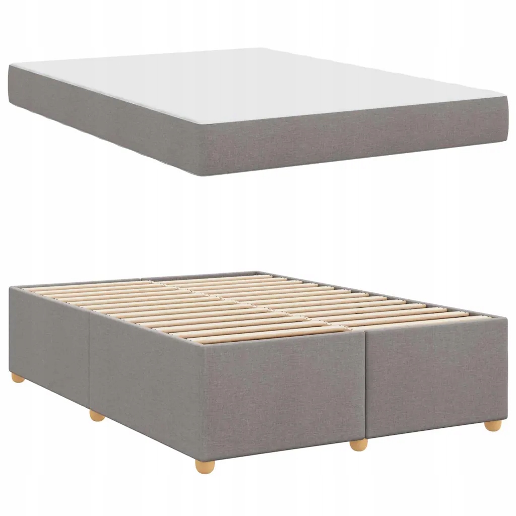 Rama łóżka z materacem Ciemnoszary 140 x 200 cm – Elegancja i komfort w Twojej sypialni