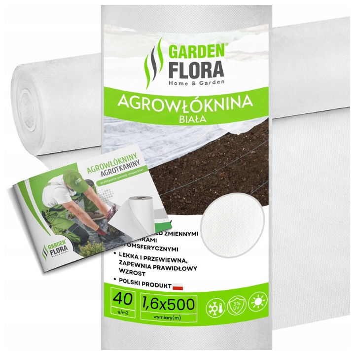 Agrowłóknina AgroPol biała UV P-40 1,6mx500m – Idealna ochrona dla Twoich roślin