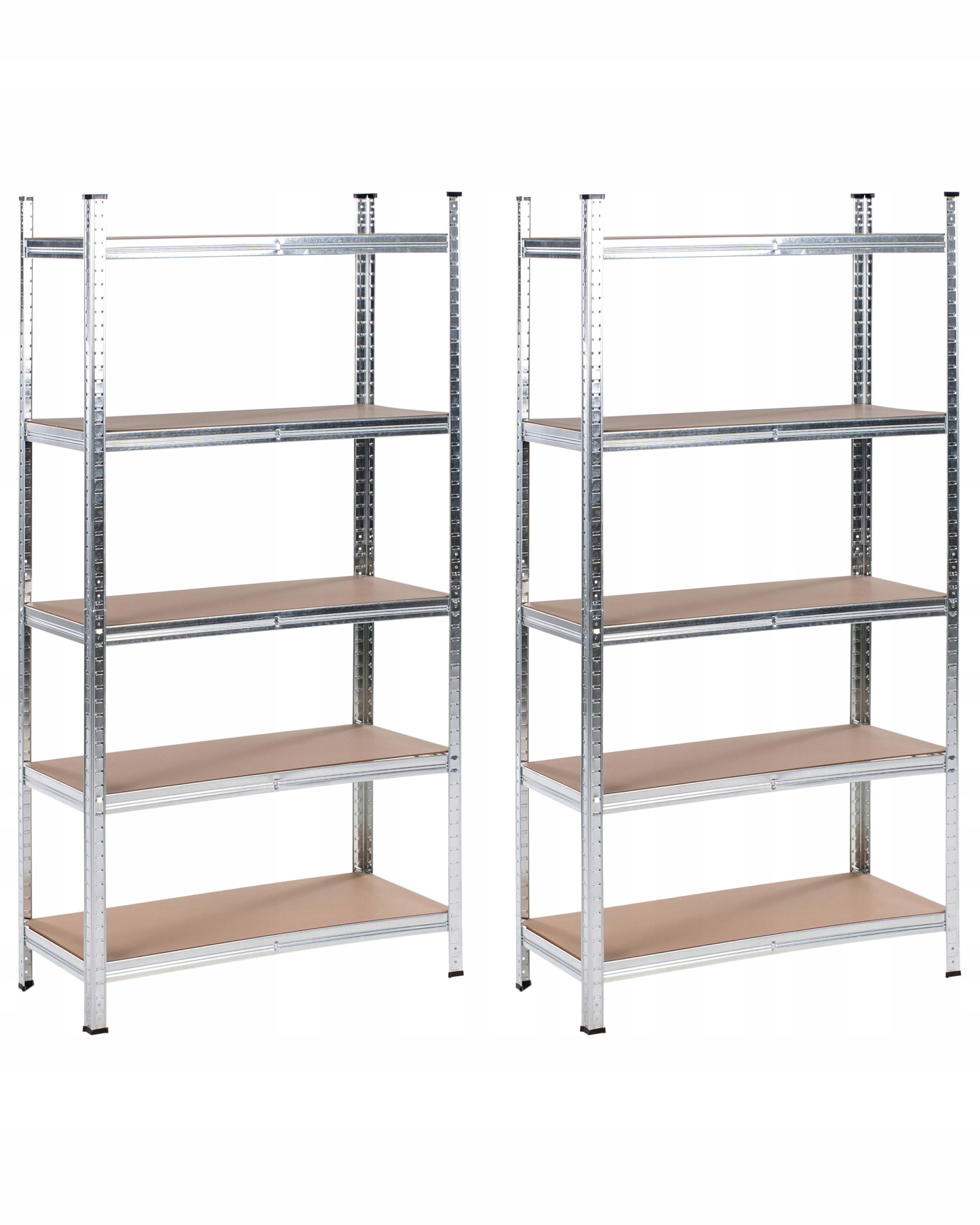 Zestaw 2 regałów magazynowych XITTA Metal 90 cm 40 cm Srebrny – Idealne rozwiązanie do przechowywania