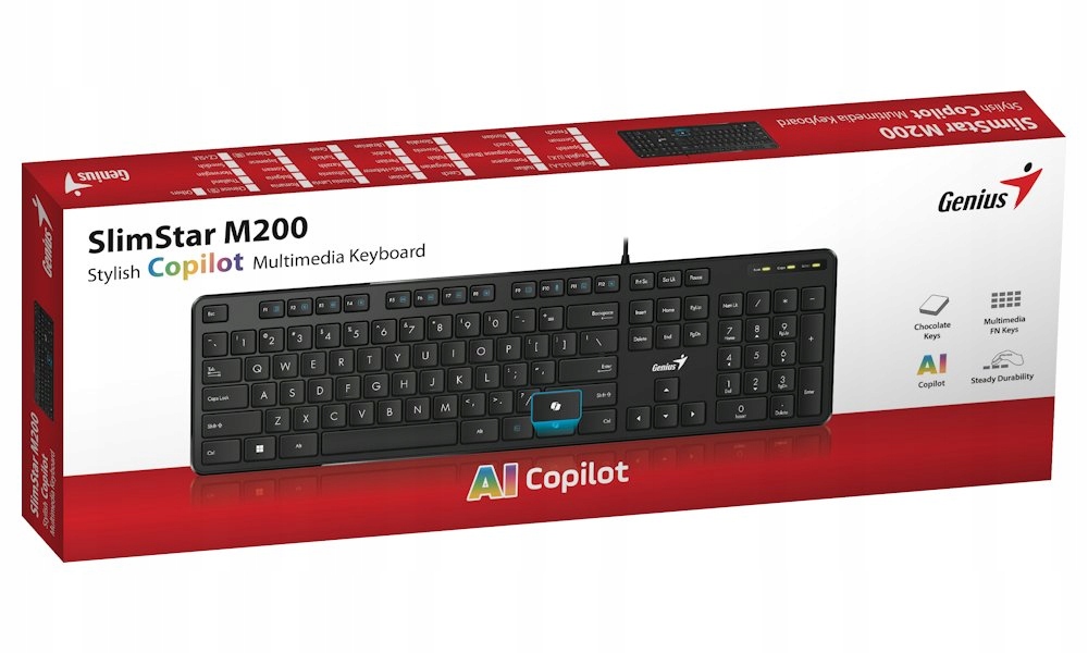Genius Slimstar M200 Copilot – Klawiatura przewodowa dla profesjonalistów