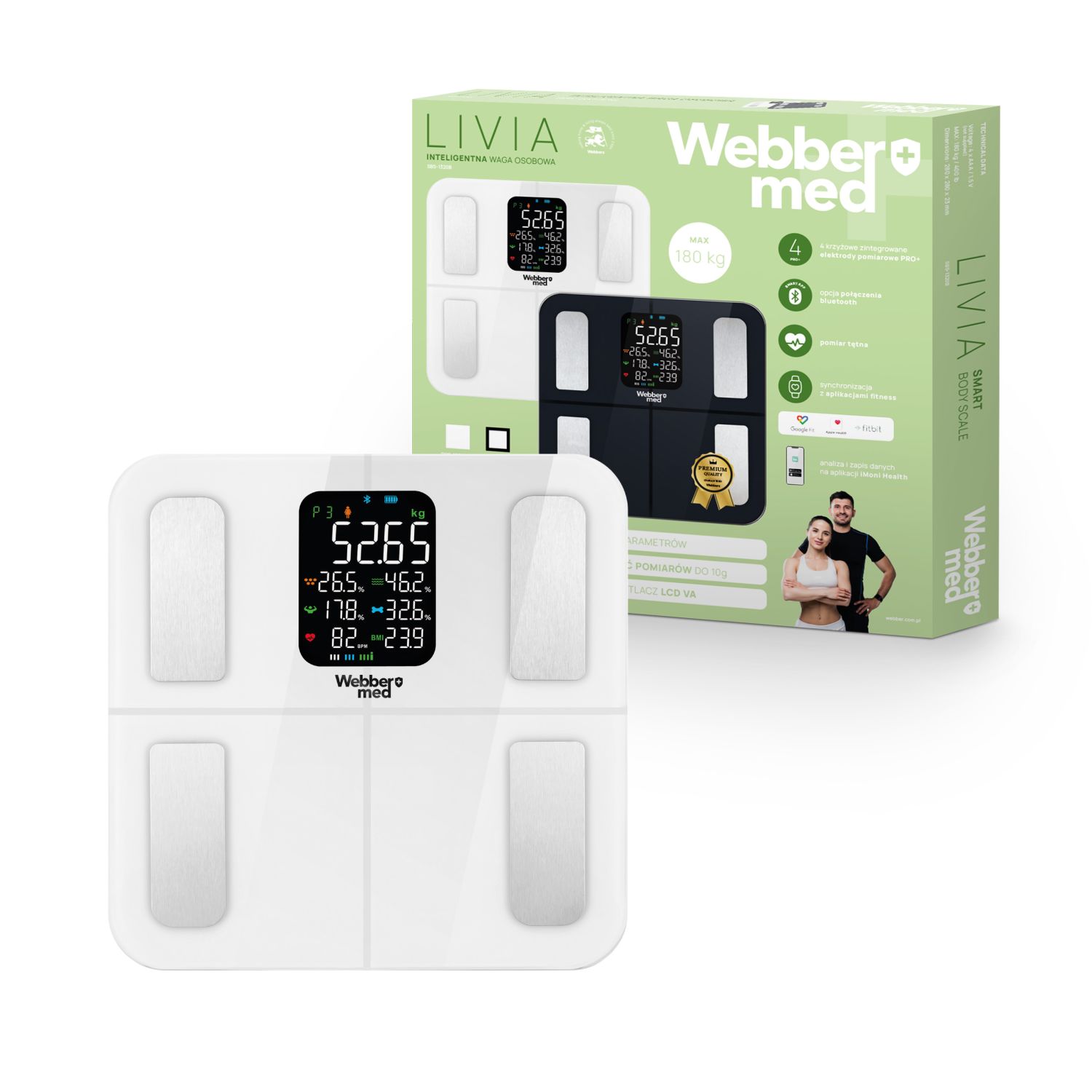 Waga Łazienkowa Analityczna 16 Parametrów Apple Health, Google Fit, IF1320B – Twoje zdrowie na wyciągnięcie ręki