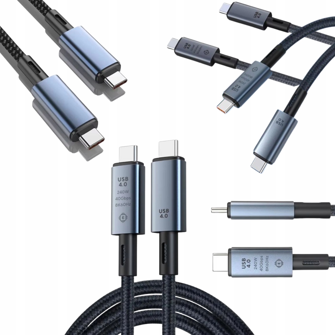 ECOBOX KABEL USB PD TYP-C DO TYP-C 240W CZARNY 40 GBPS – Wydajność i wszechstronność w jednym