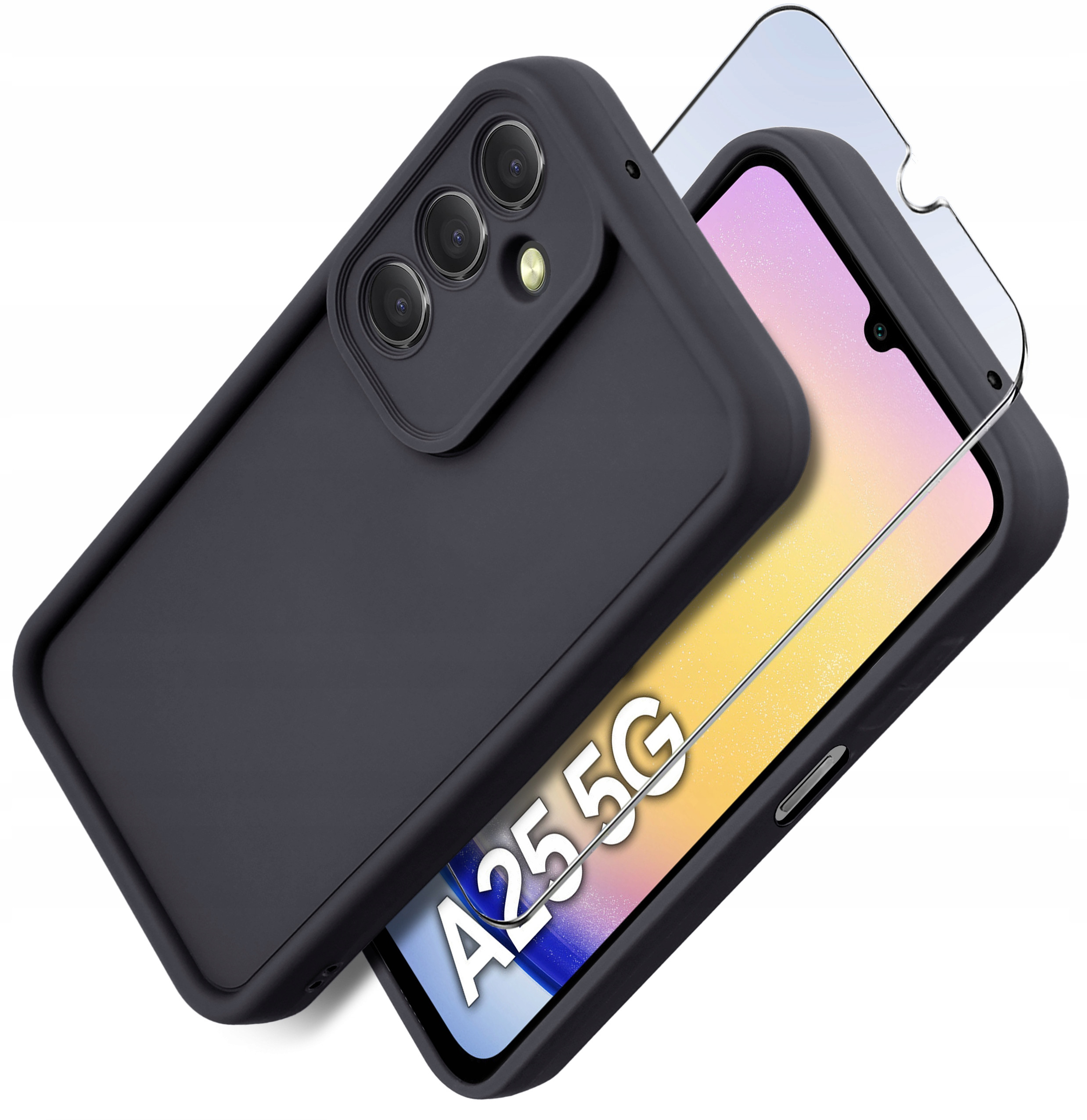 Etui do Samsung A25 5G silikonowe MATOWE + Szkło ochronne na ekran 9H – Ochrona i styl w jednym