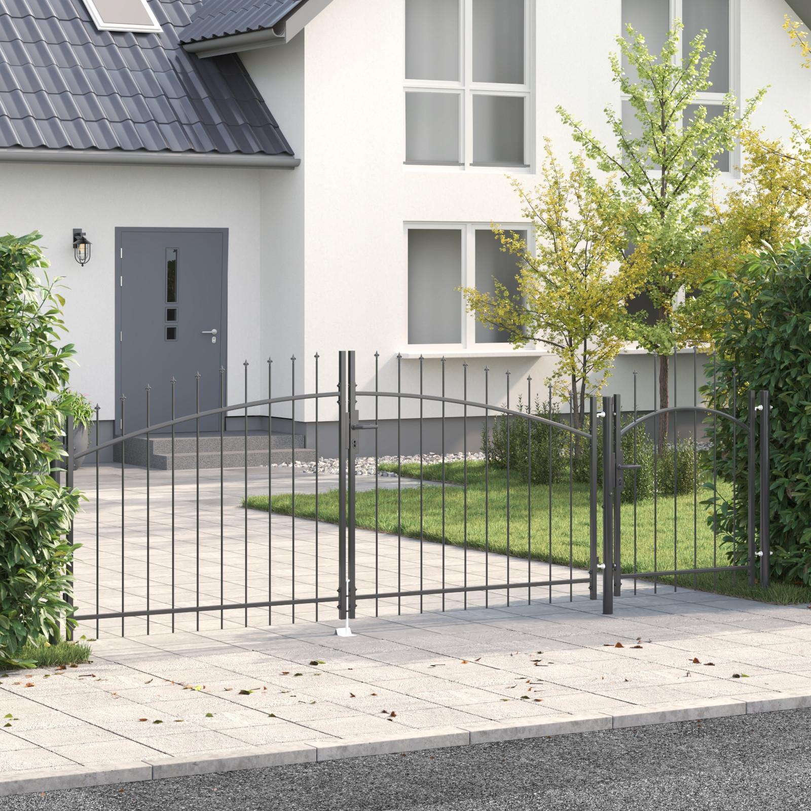 Brama Ogrodowa z Ostrym Szczytem vidaXL 150x400 cm – Elegancka i Funkcjonalna