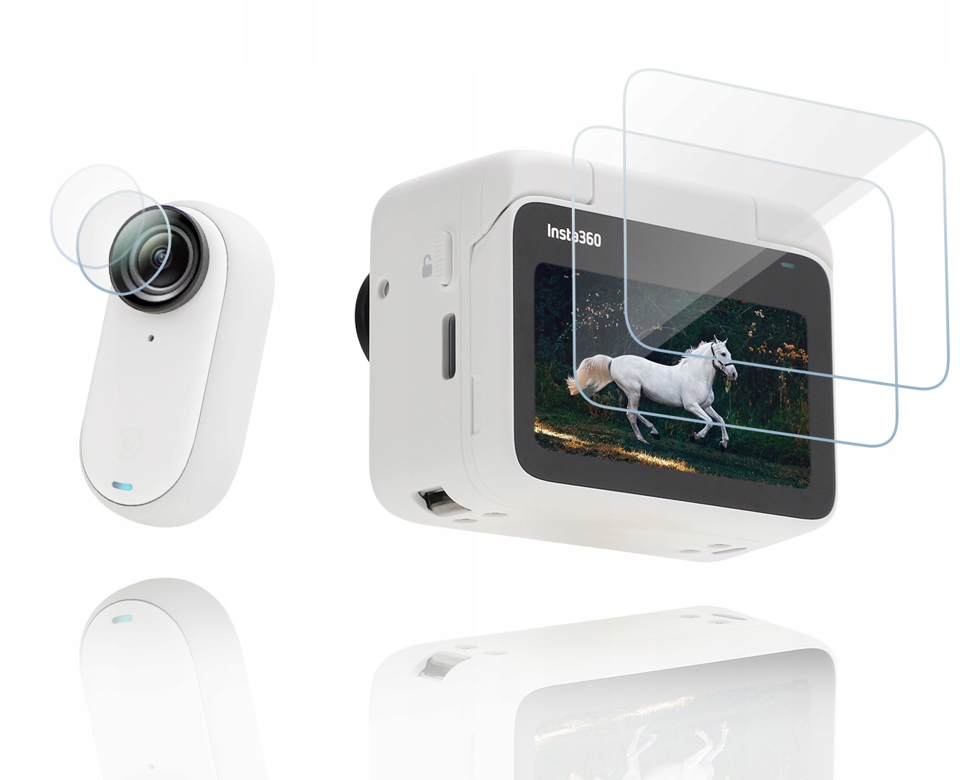 SunnyLife Szkło Osłona Na Obiektyw + Ekran 2w1 Do Insta360 Go 3 I Action Pod – Najlepsza ochrona dla Twojej kamery