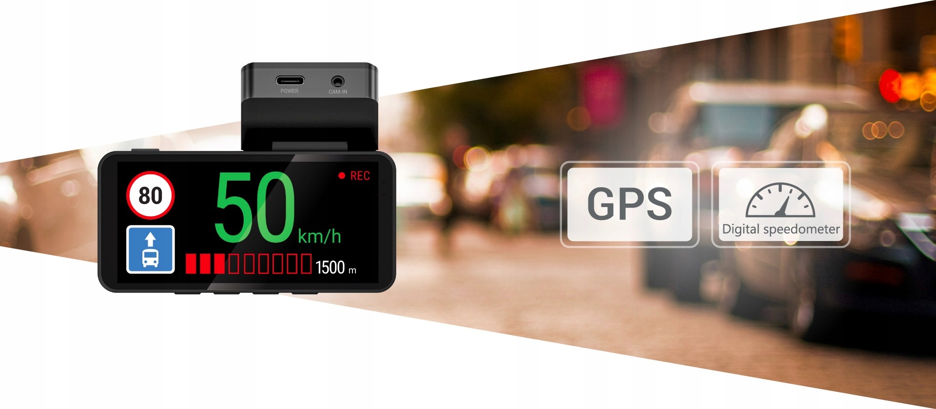 Powiadomienia GPS i cyfrowy prędkościomierz