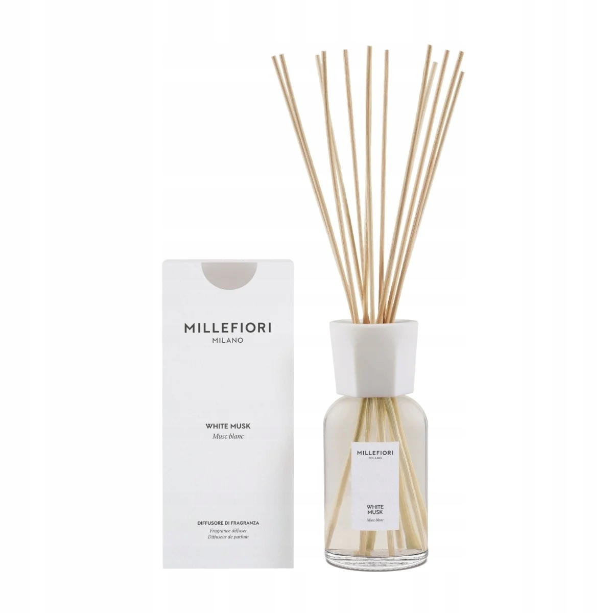 Pałeczki zapachowe Millefiori 500ml WHITE MUSK – Elegancja w Twoim wnętrzu