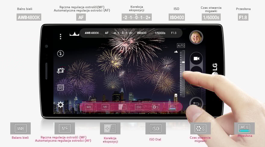 Tylny aparat 8 MP z trybem manualnym