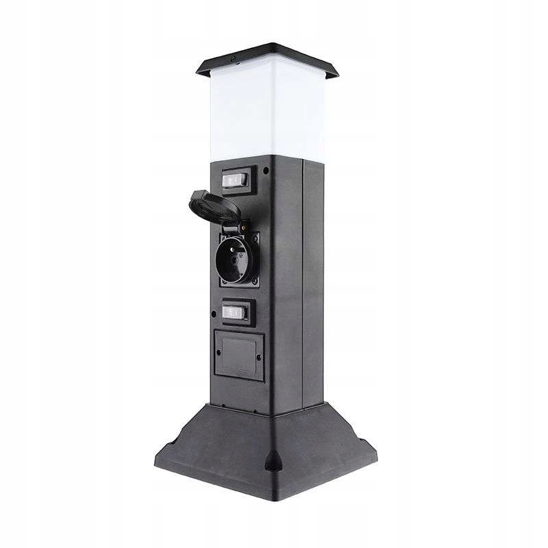 Słup ogrodowy IP44 z oświetleniem LED – Eleganckie zasilanie w Twoim ogrodzie