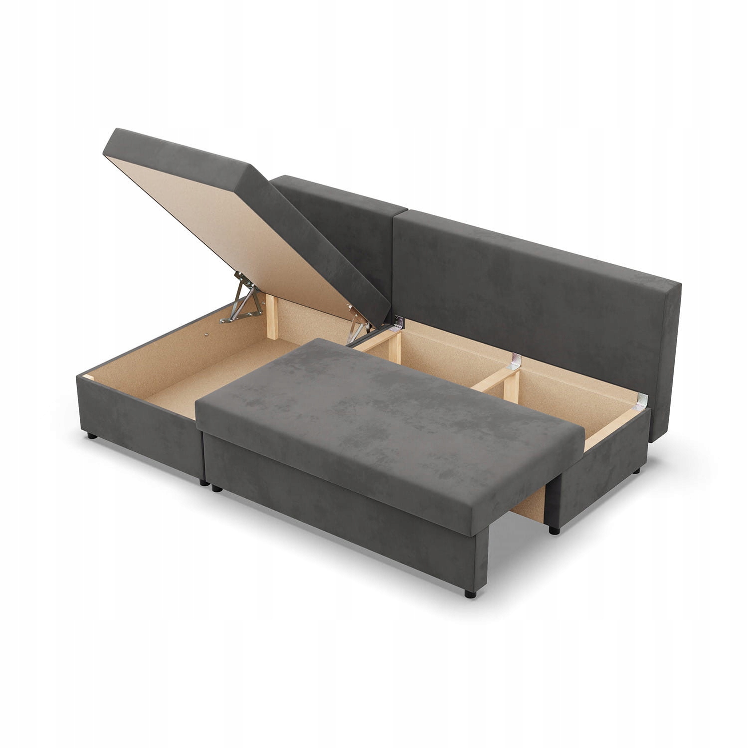 Funkcjonalność z dodatkowymi pojemnikami na pościel