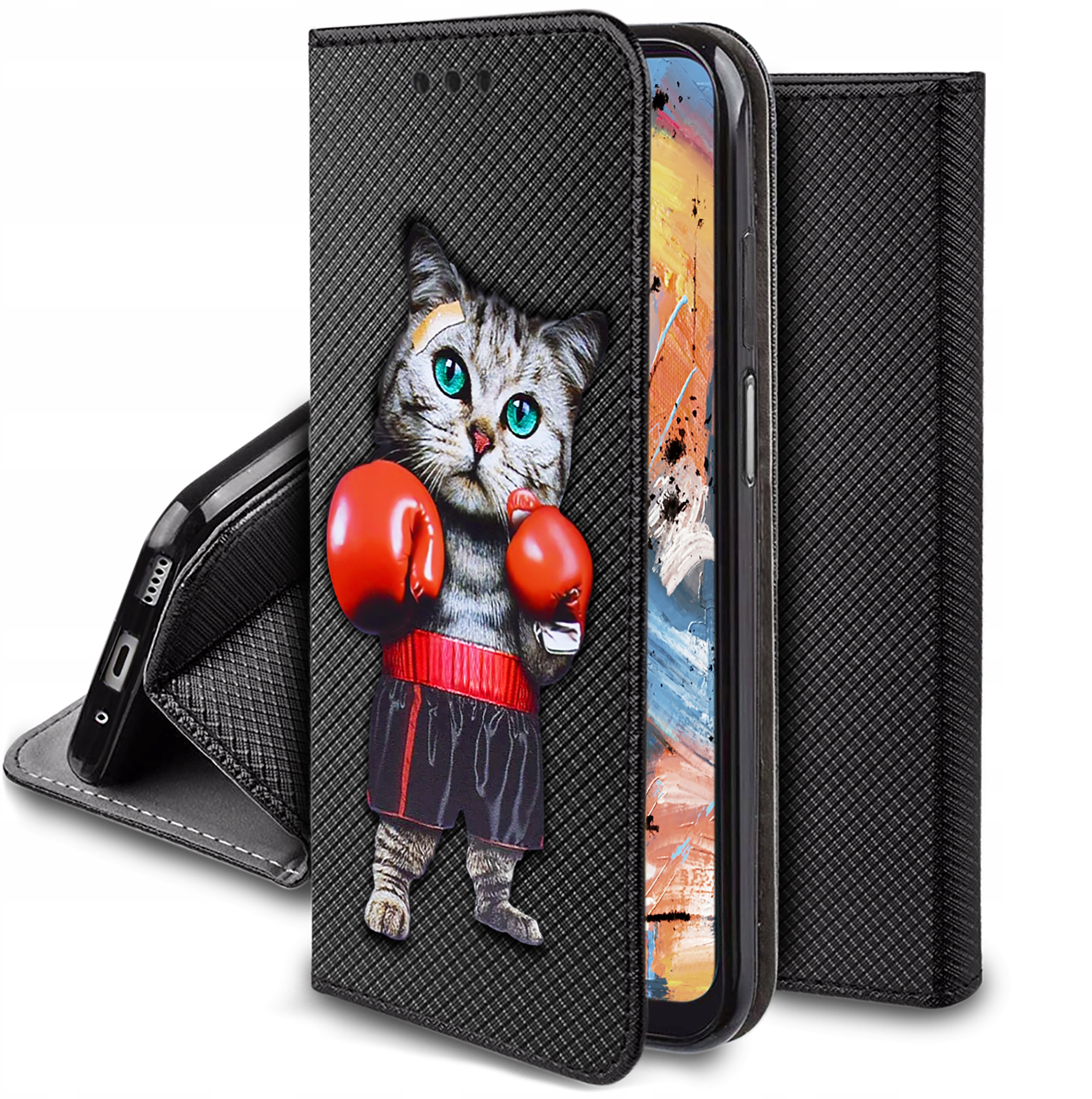 Etui do Xiaomi Redmi 13C | Poco C65 MAGNET WZORY CASE PORTFEL + SZKŁO 9H – Ochrona i styl w jednym