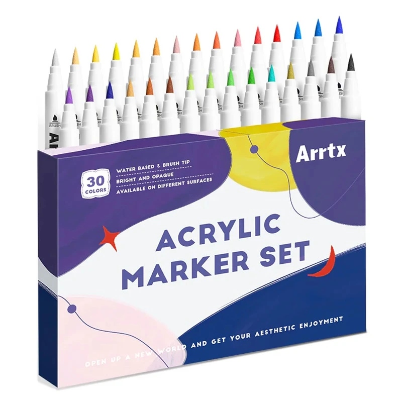 Akriliniai markeriai ARRTX - Flomastery w 30 kolorach do kreatywnych projektów