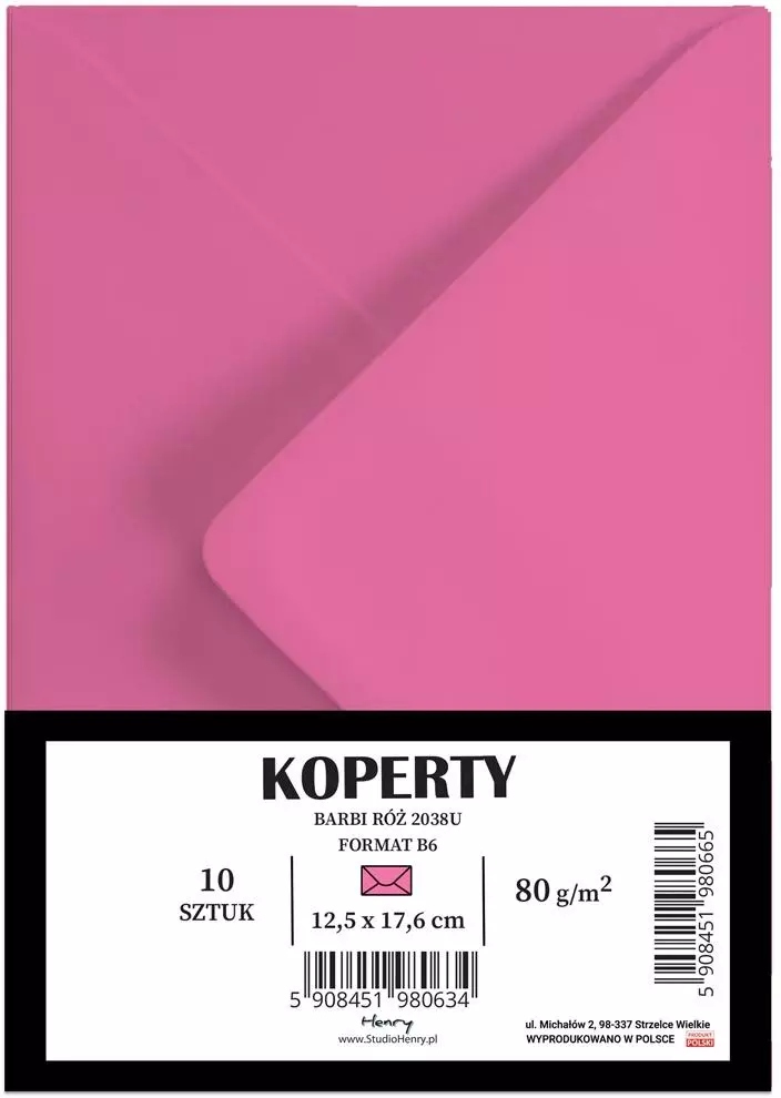 Koperty B6 Barbi róż 10 sztuk – Idealne do biura i firmy