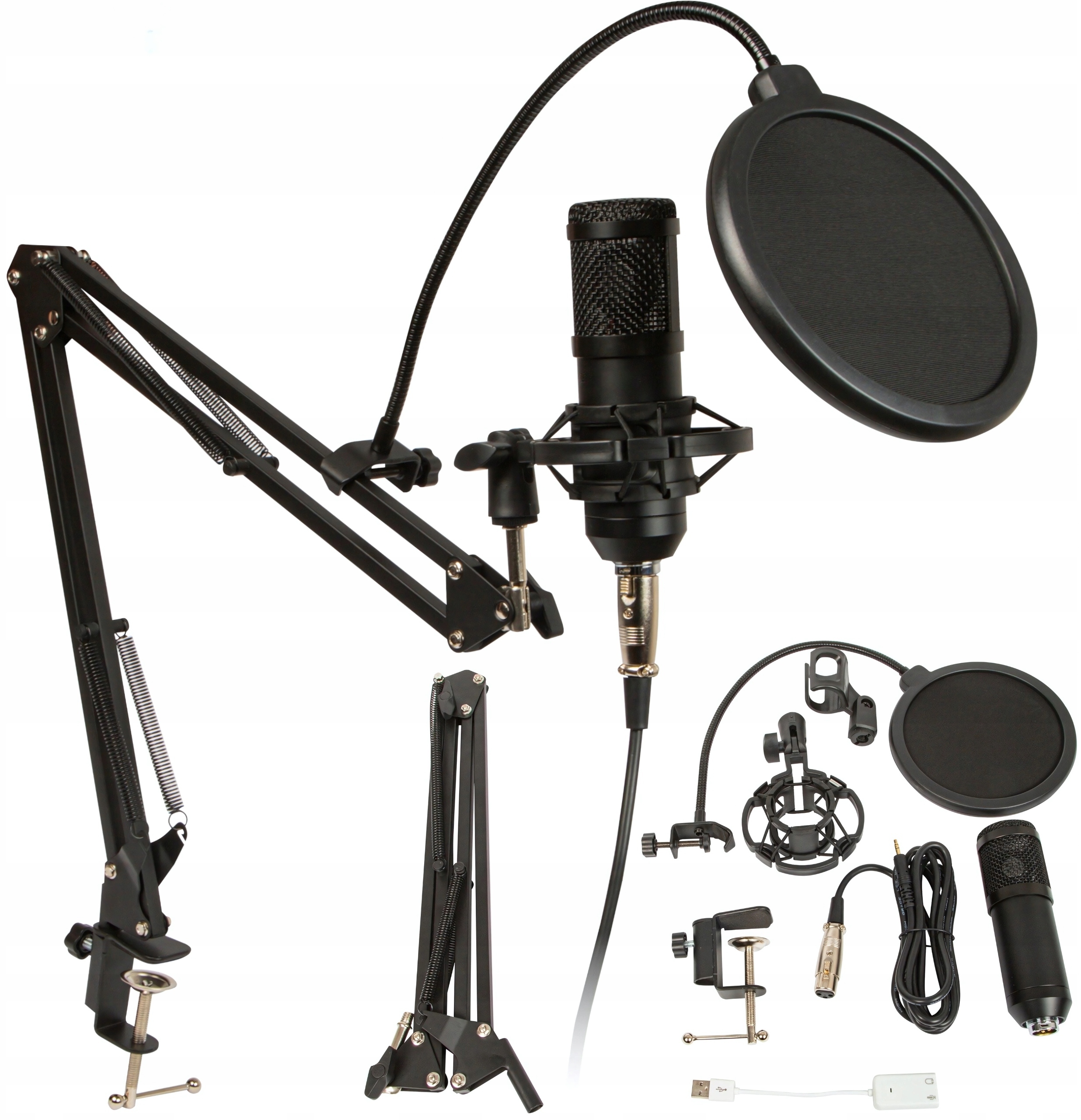 Mikrofon Studyjny USB Jack Gamingowy Statyw Pop Filtr – Doskonałe narzędzie do nagrywania