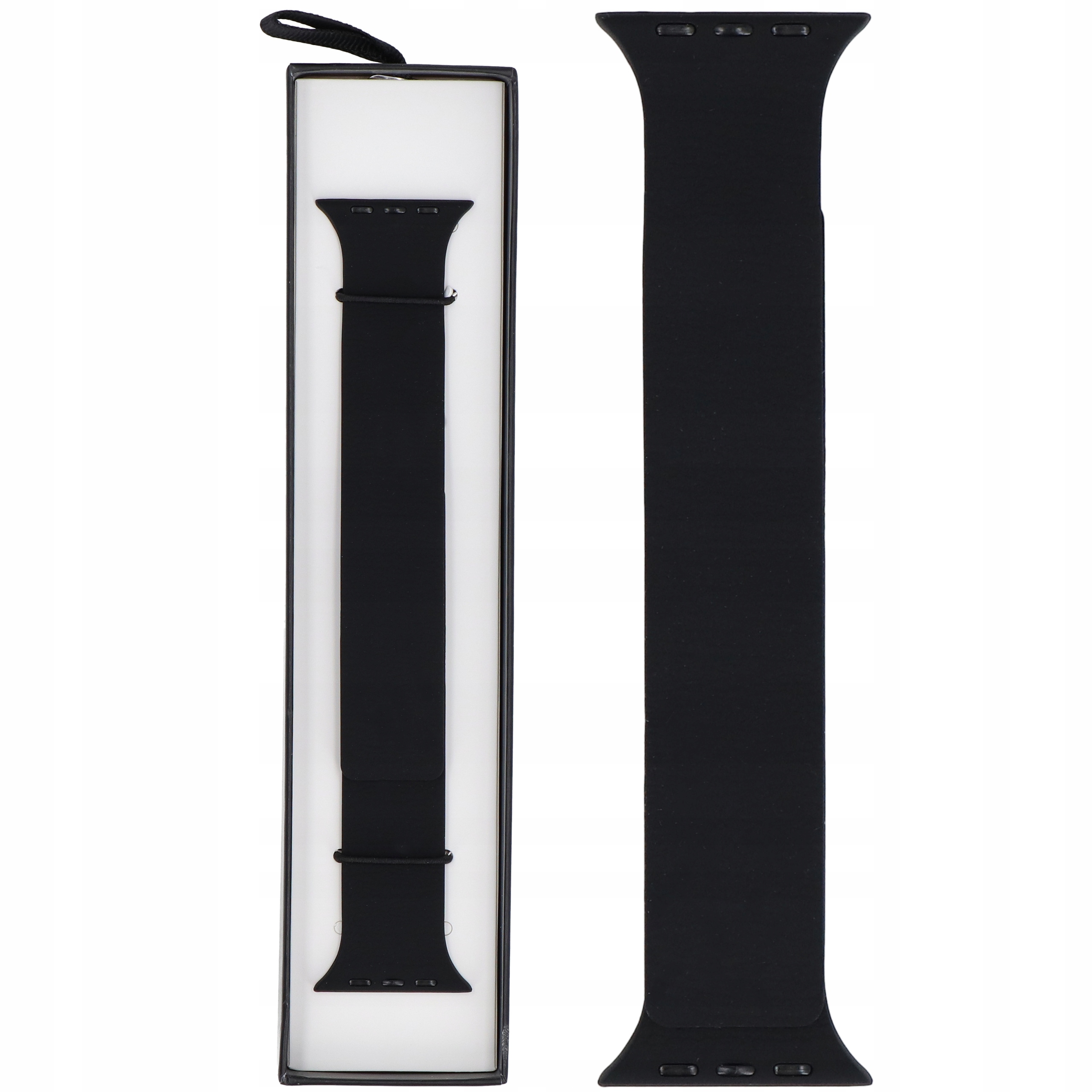 Pasek do smartwatcha GlacierX Silicone Smooth Grained Magnetic Black do Apple Watch 42/44/45/49mm – Elegancja i funkcjonalność