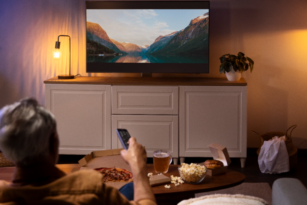Elektryczny uchwyt do telewizora obrót premium zdalne sterowanie otw-l