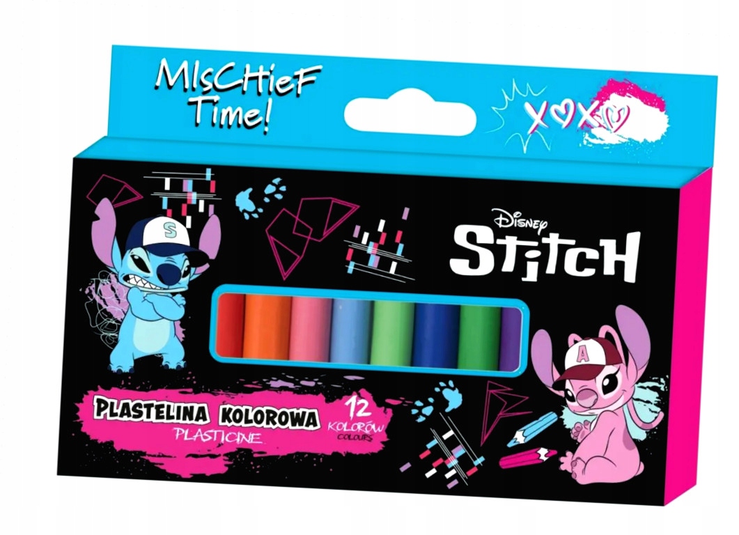 Plastelina Stitch Black 12 kolorów – Kreatywna zabawa dla dzieci