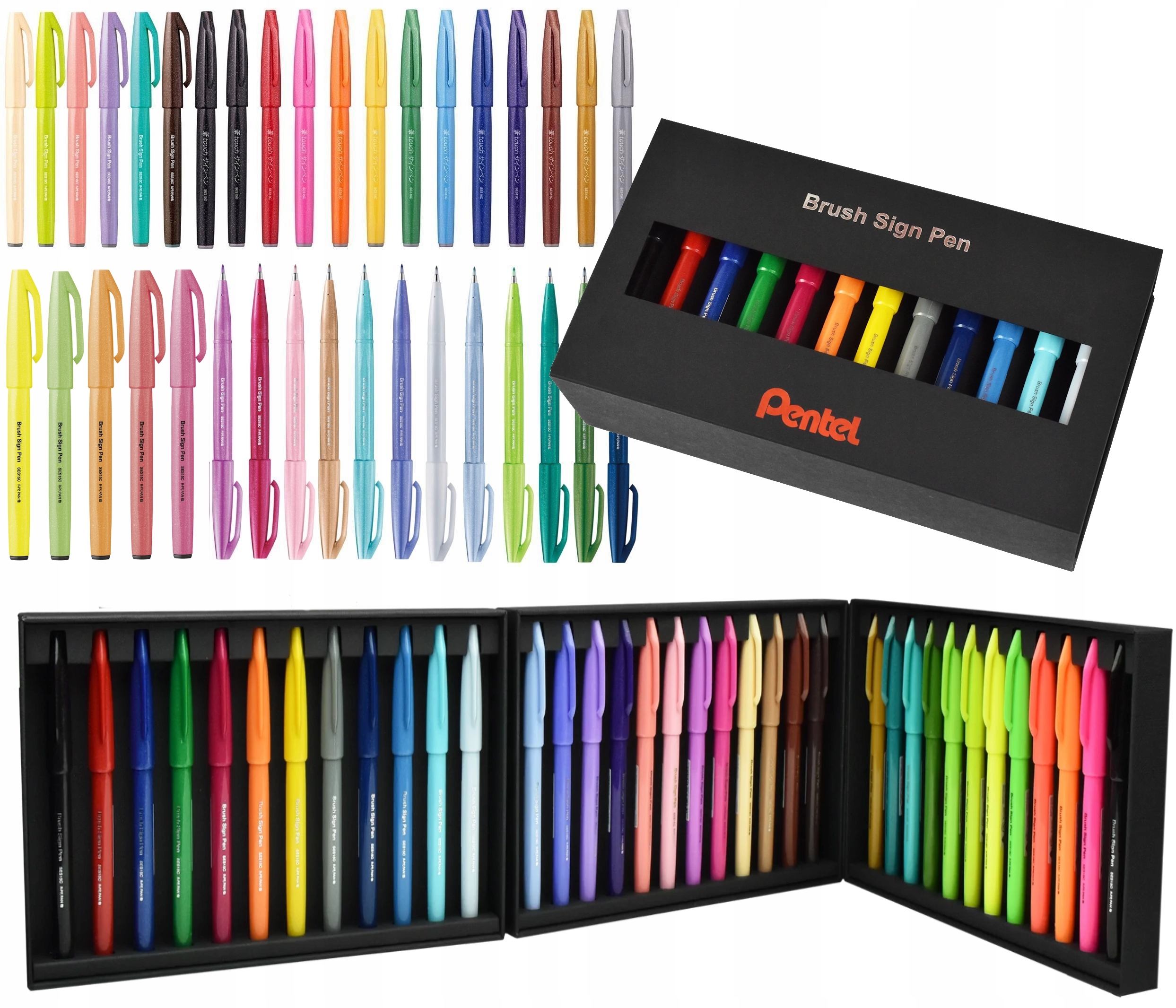 Pisaki pędzelkowe Brush Sign Pen SES15C 36 – Idealne do kaligrafii i rysunku