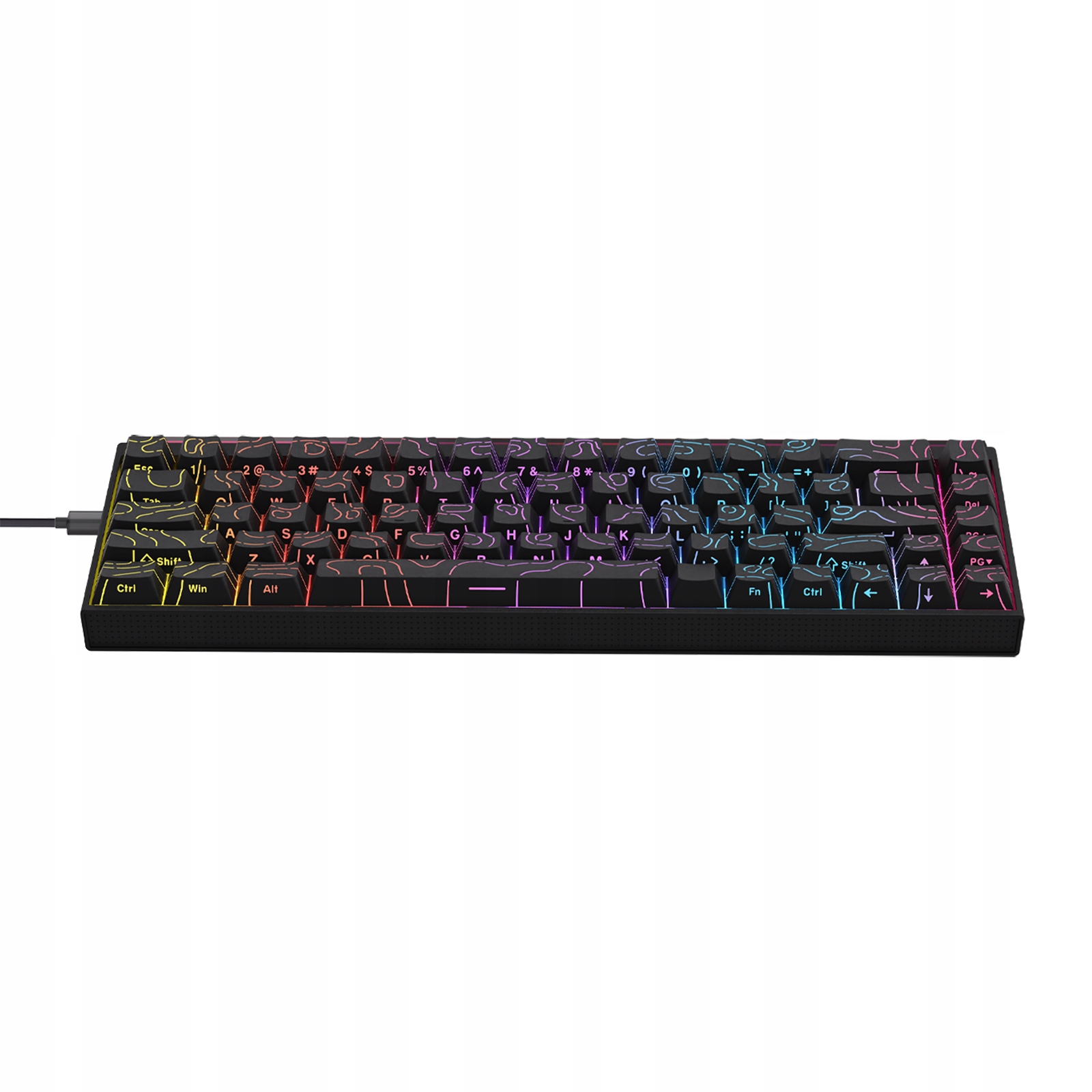 Klawiatura mechaniczna przewodowa Ajazz NK68 Red Switch Black USB-C – Wydajność i styl w jednym