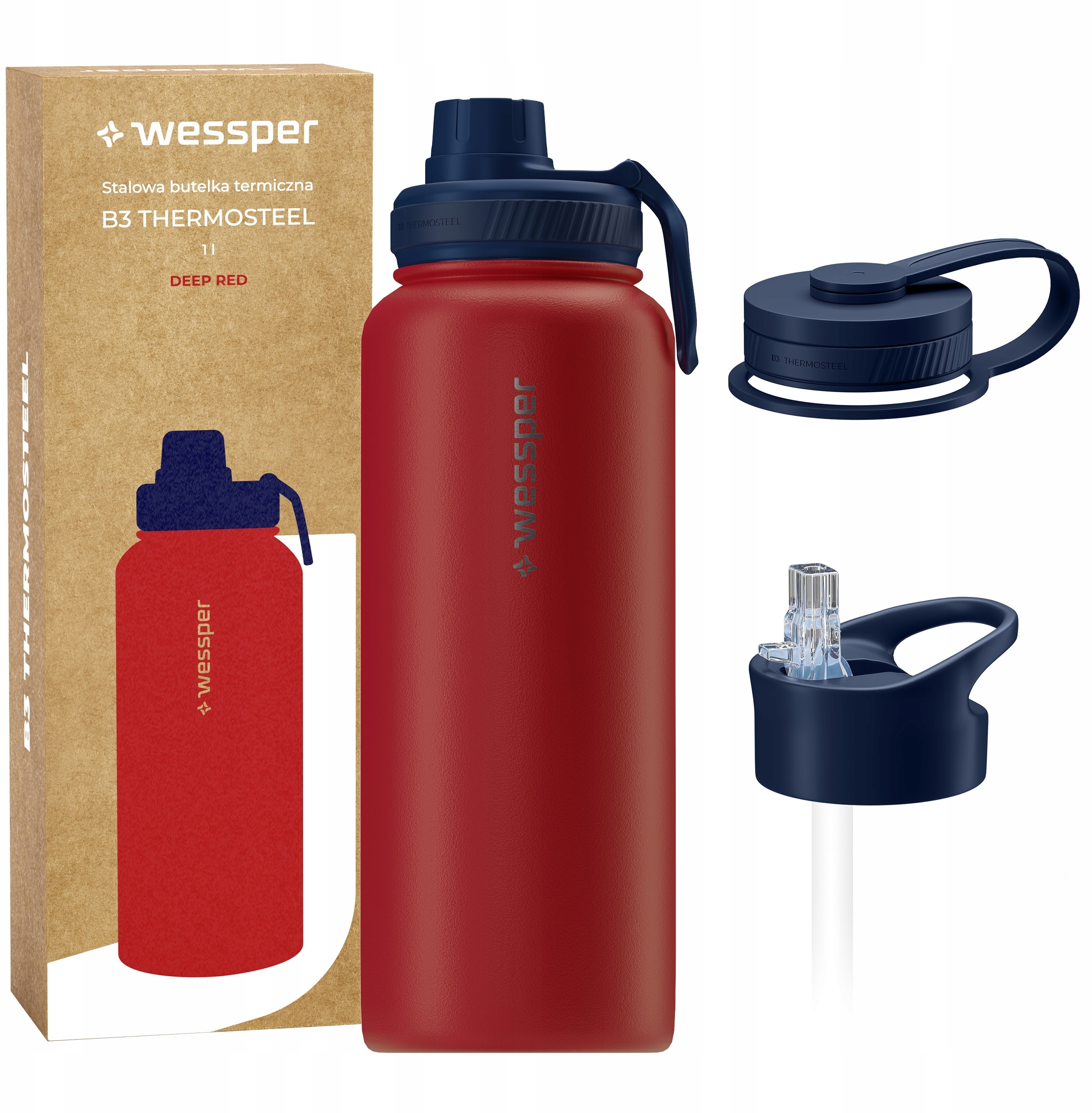 Butelka termiczna Wessper B3 THERMOSTEEL 1000 ml – Idealna do codziennego użytku