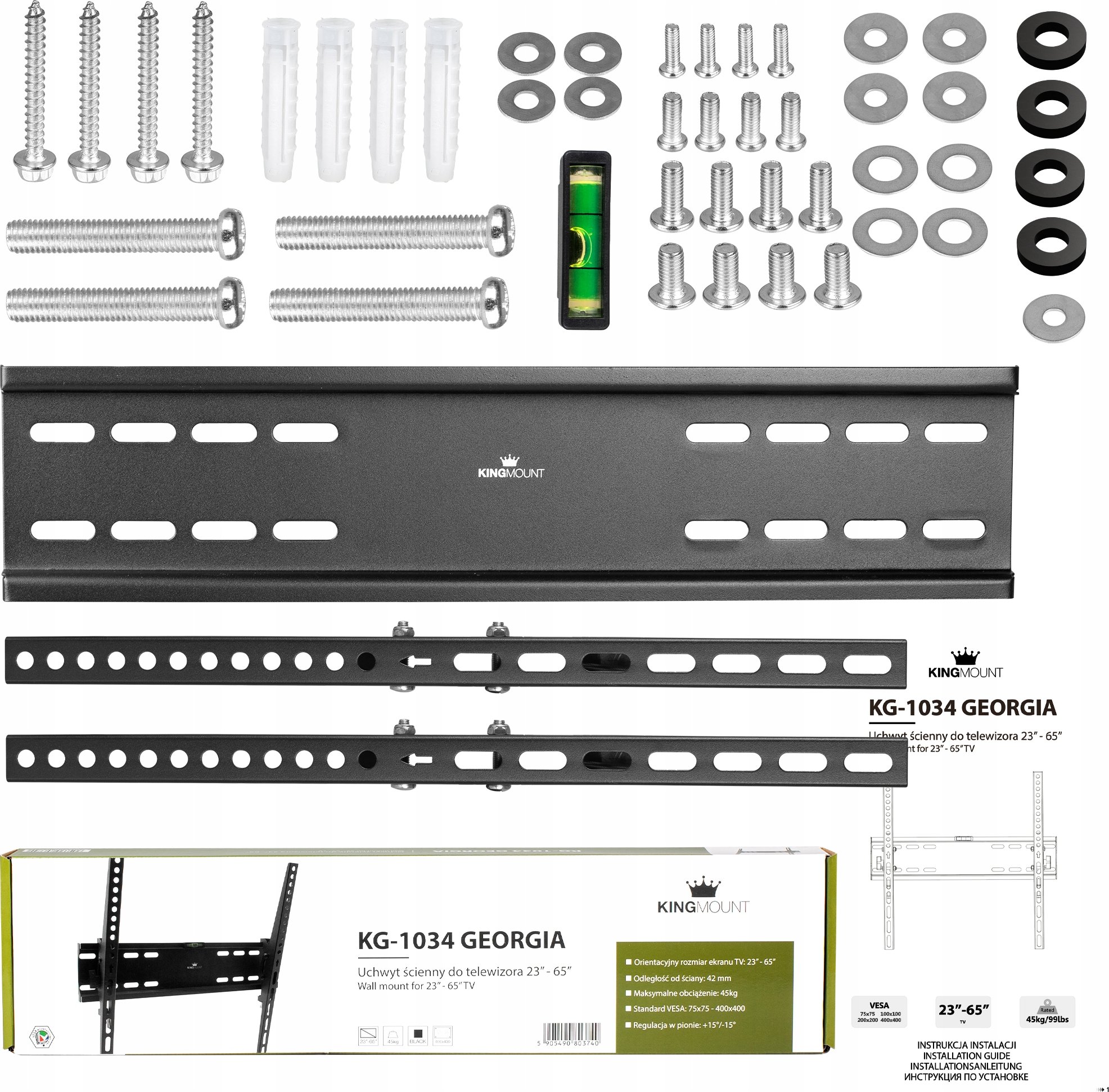 Wbudowana poziomica – Łatwy montaż i precyzyjne ustawienie