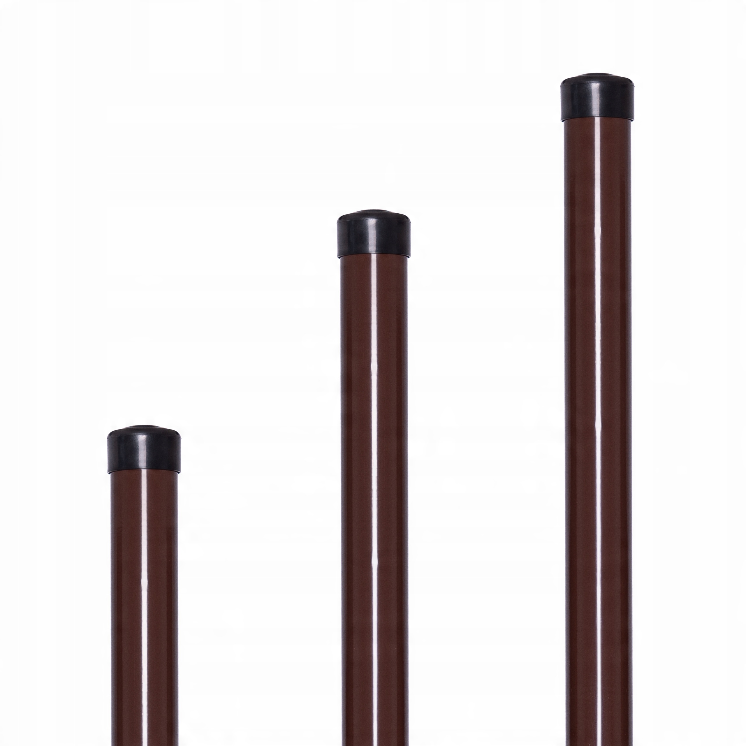 SŁUPKI ogrodzeniowe do SIATKI okrągłe fi 48x1,5mm wys 2m BRĄZ – Solidność i estetyka w Twoim ogrodzie