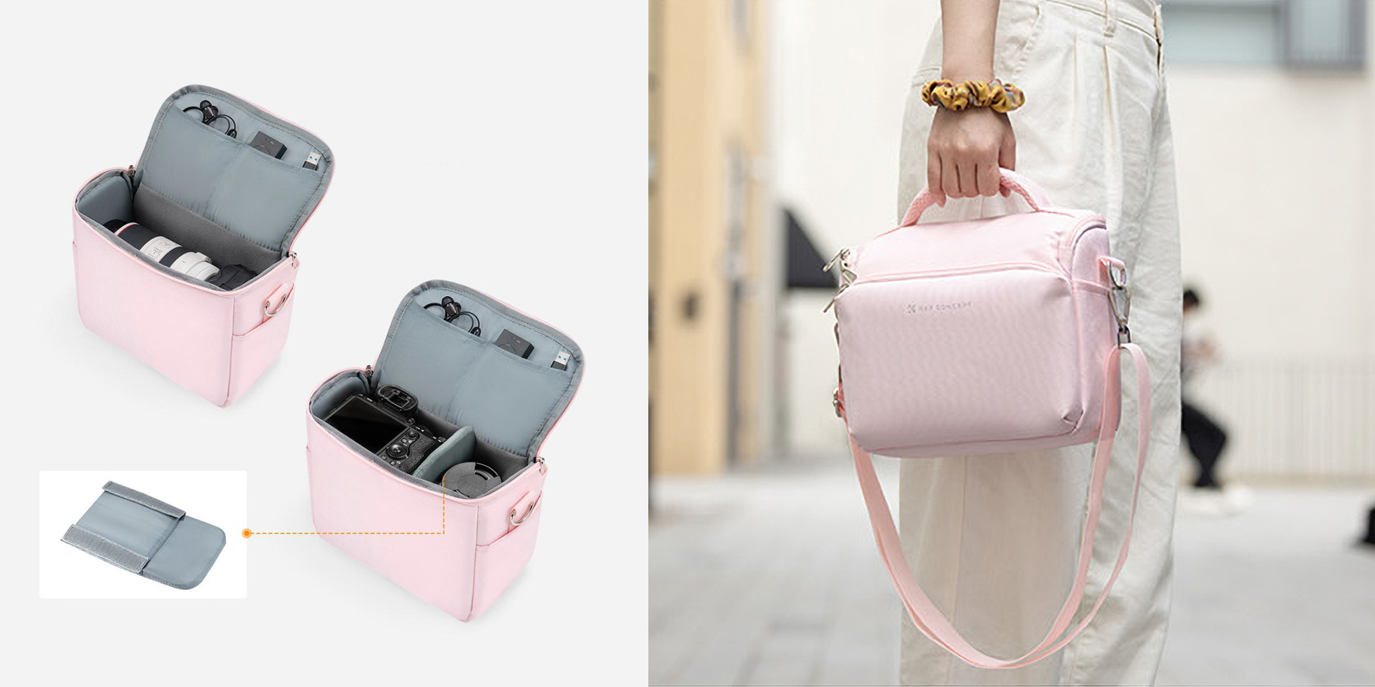 Torba fotograficzna K&F Concept Camera Sling Bag 5 l - różowa - Elegancja i trwałość