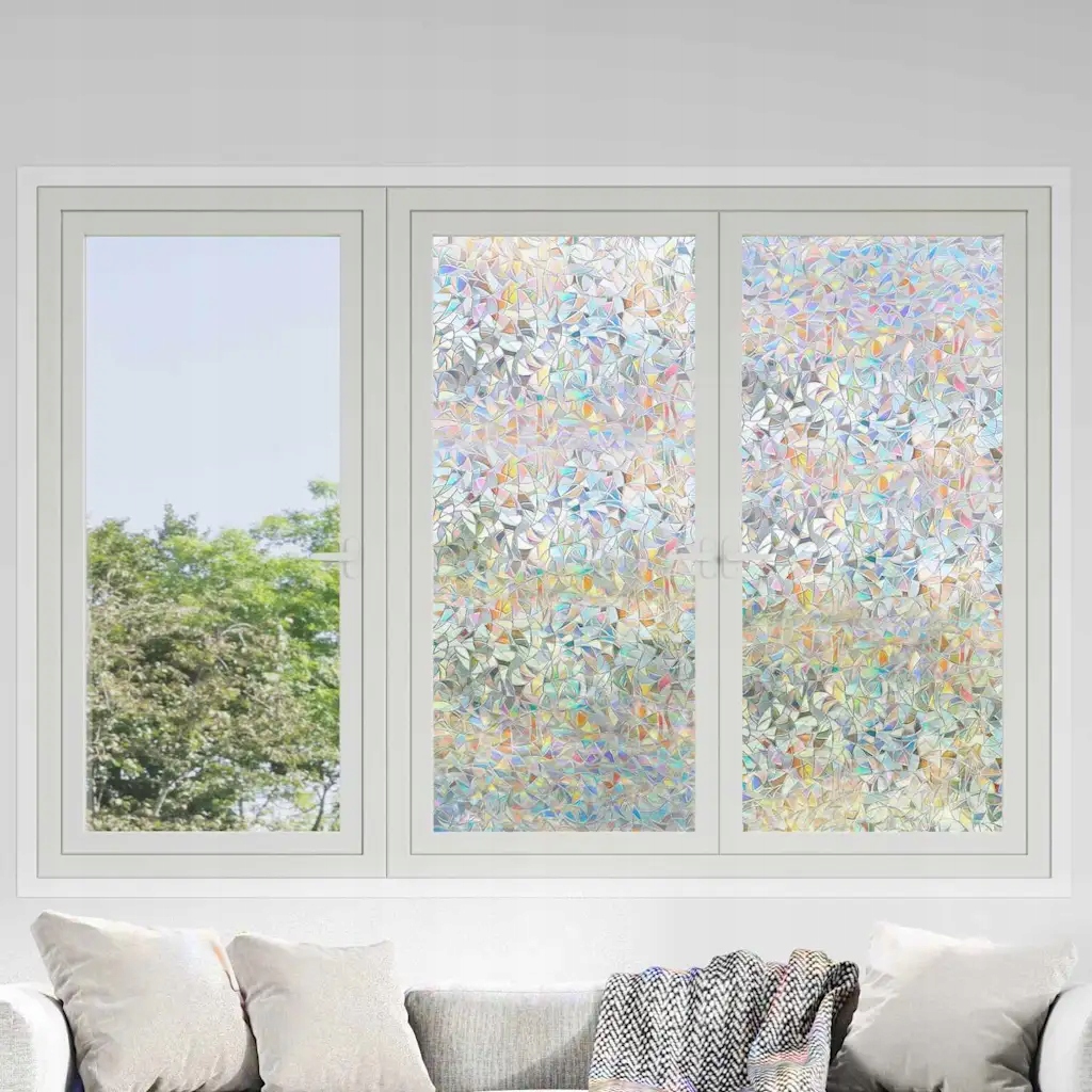 Static Film do okien Tęczowy wzór 90 x 1000 cm PVC – Styl i funkcjonalność w jednym
